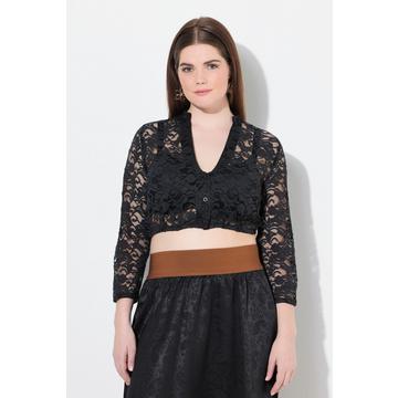 Camicetta in tradizionale stile Dirndl con pizzo, scollo a V, maniche a 3/4 e orlo elastico