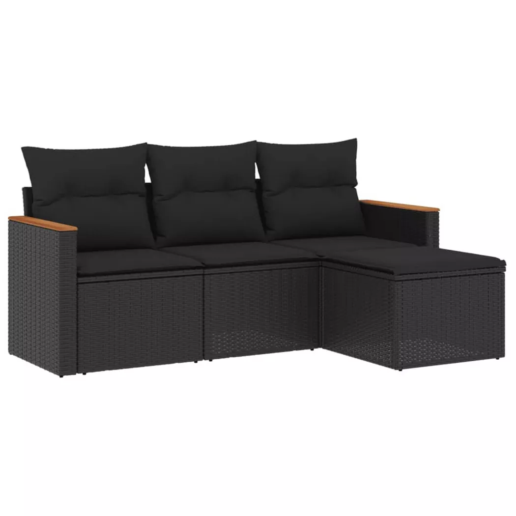 VidaXL - Garten sofagarnitur poly-rattan, One Size, Schwarz
