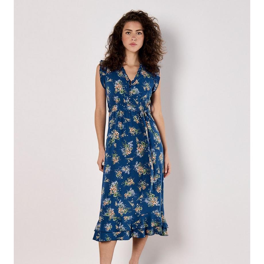 Geblümtes Midikleid