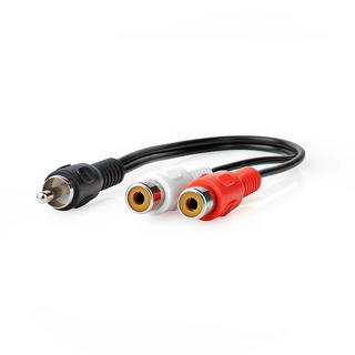 Nedis  Subwooferkabel | RCA Hane | 2x RCA Hona | Nickelplaterad | 0,20 m | Rund | 5,0 x 2,5 mm | Svart | Blister 