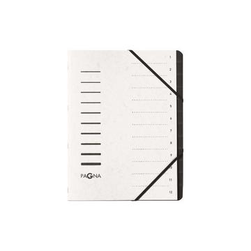 PAGNA Ordnungsmappe 12 Fächer 40059-08 weiss 1-12