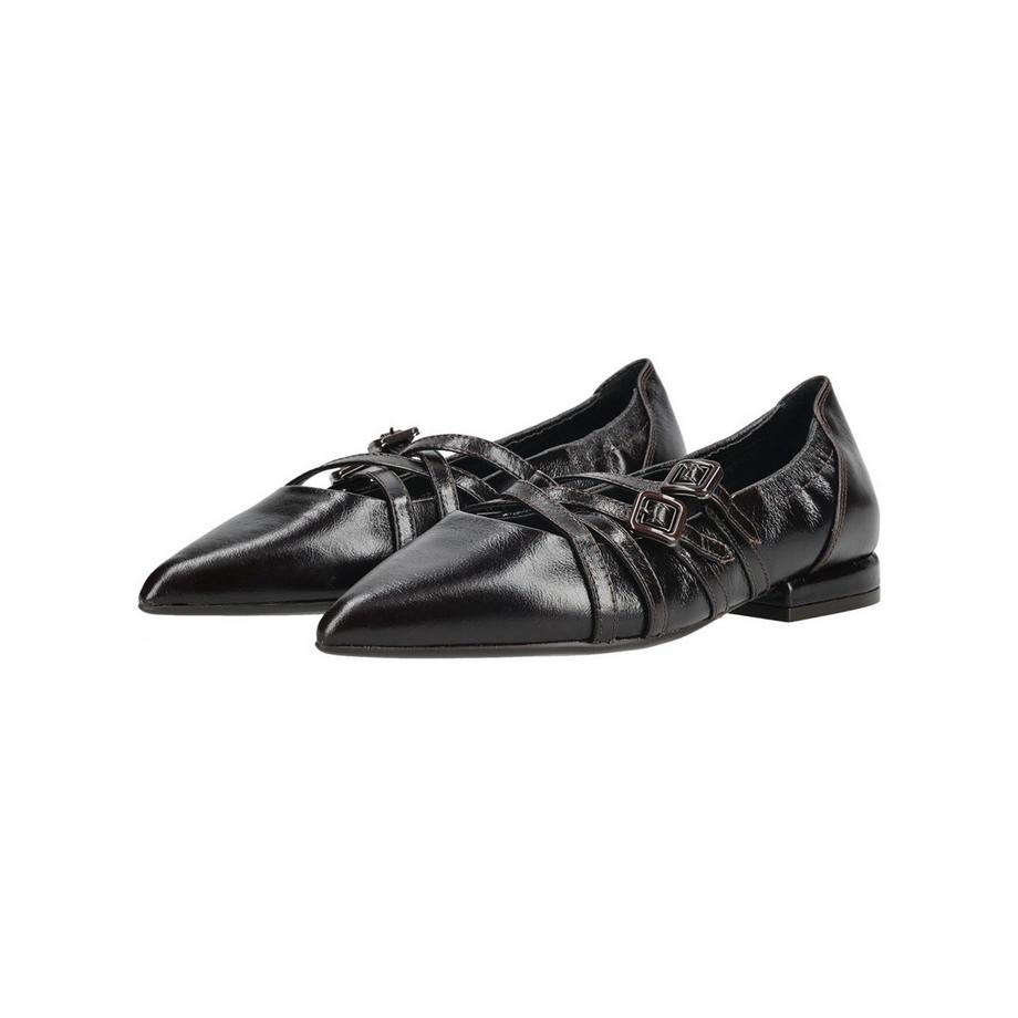 Regarde Le Ciel Spitz zulaufende Ballerinas mit Schnallenriemen  