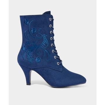 Bottines chic à lacets brodées