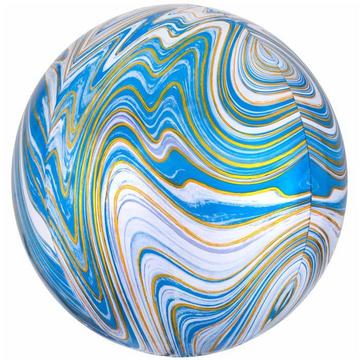 Ballon Mylar Sphérique Orbz Marbré Bleu