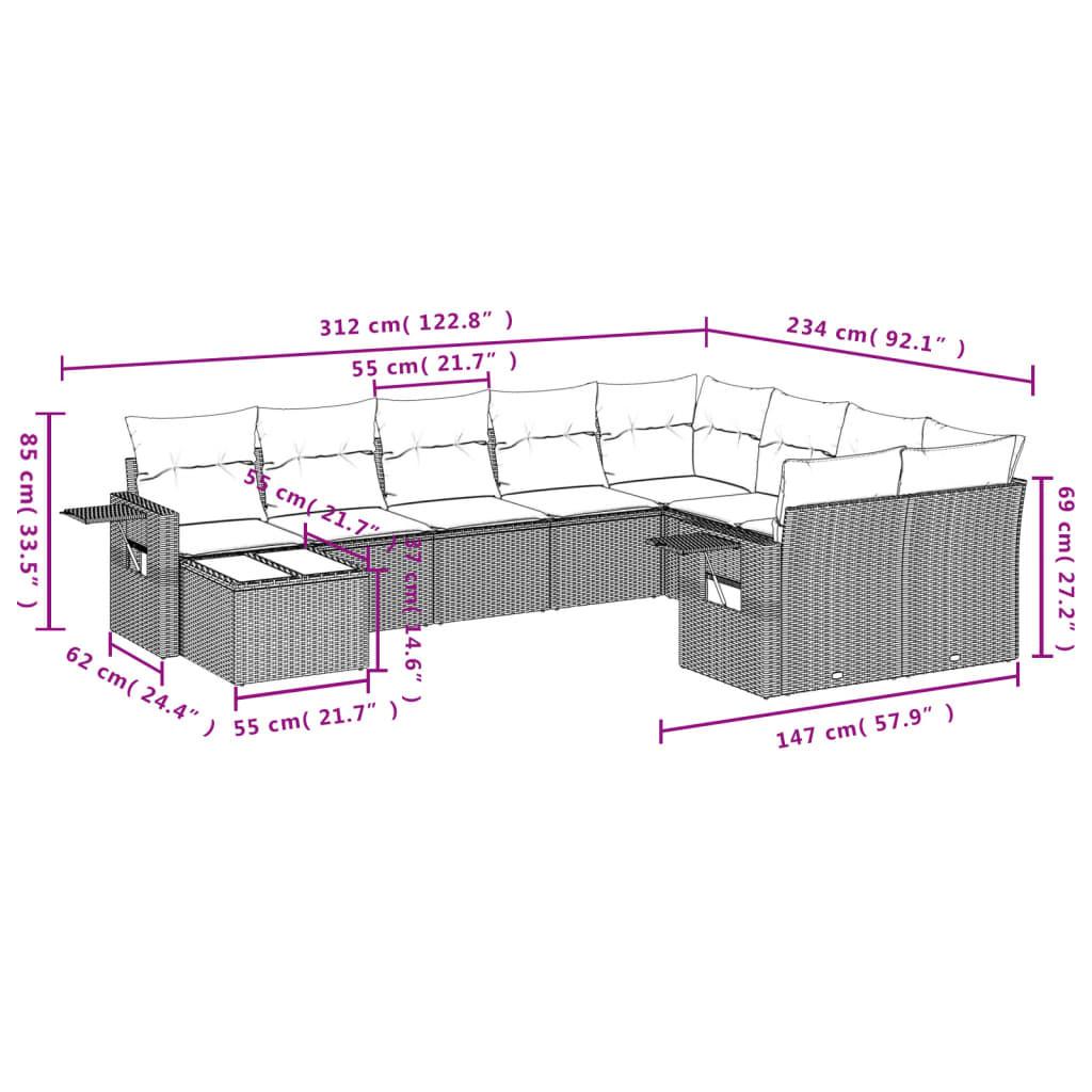 VidaXL Ensemble de canapés de jardin rotin synthétique  