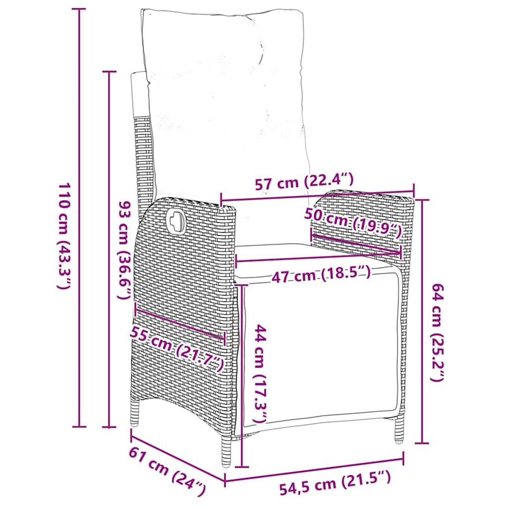 VidaXL Ensemble de salle à manger pour jardin poly rattan  