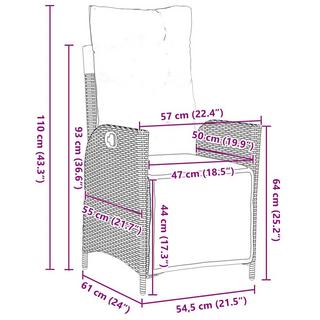VidaXL Ensemble de salle à manger pour jardin poly rattan  