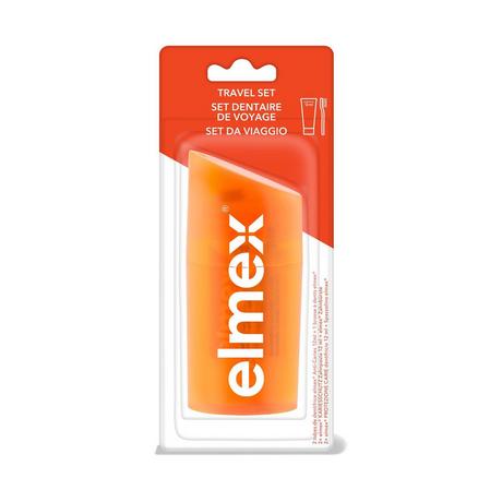 elmex TRAVEL-SET Travel Set, Set De Voyage, 2x 12 Ml Dentifrice De Protection Contre Les Caries Avec Brosse À Dents De Voyage 