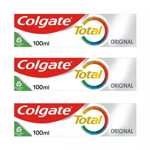 Total Original Zahnpasta für umfassenden antibakteriellen Schutz, Trio