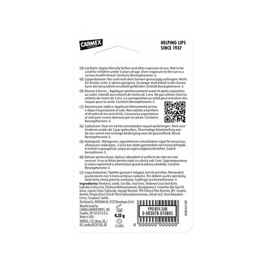 CARMEX  Baume À Lèvres Vanille Stick SPF15 