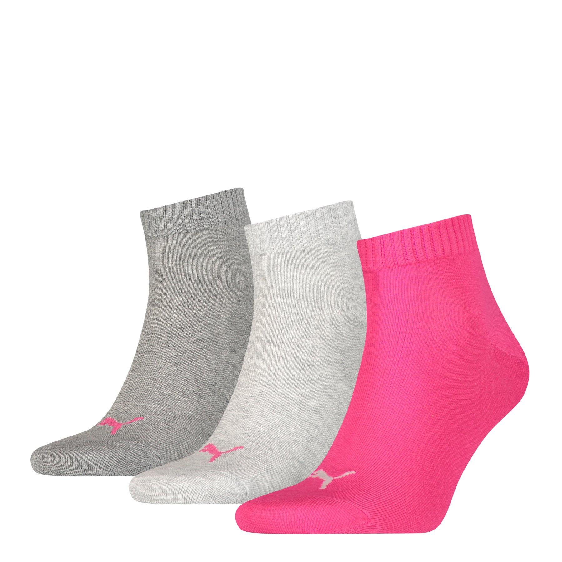 PUMA PUMA UNISEX QUARTER PLAIN 3P Pack trio, chaussettes hauteur cheville 