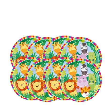 amscan  8 Piatti di cartone giungla 
