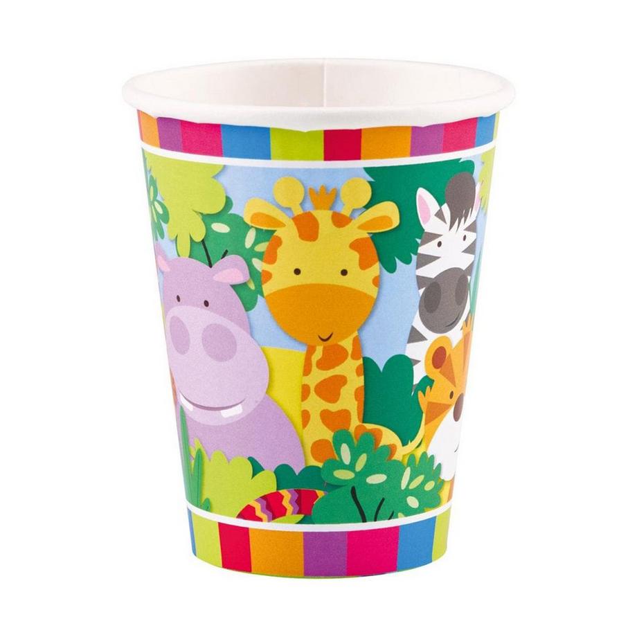 amscan  8 Bicchieri di carta giungla 