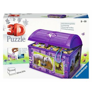 3D Puzzle Schatztruhe Pferde, 216 Teile