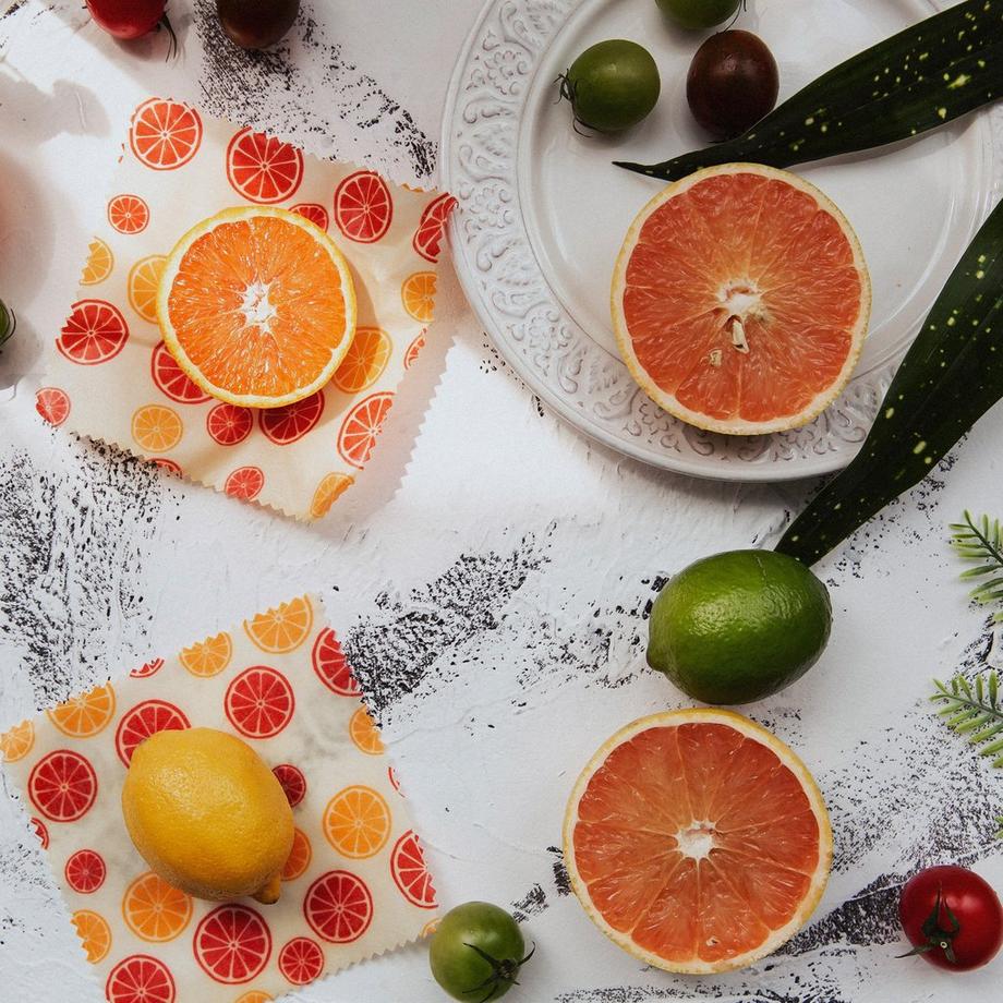  Bienenwachstücher, 2Stück Zitrone 