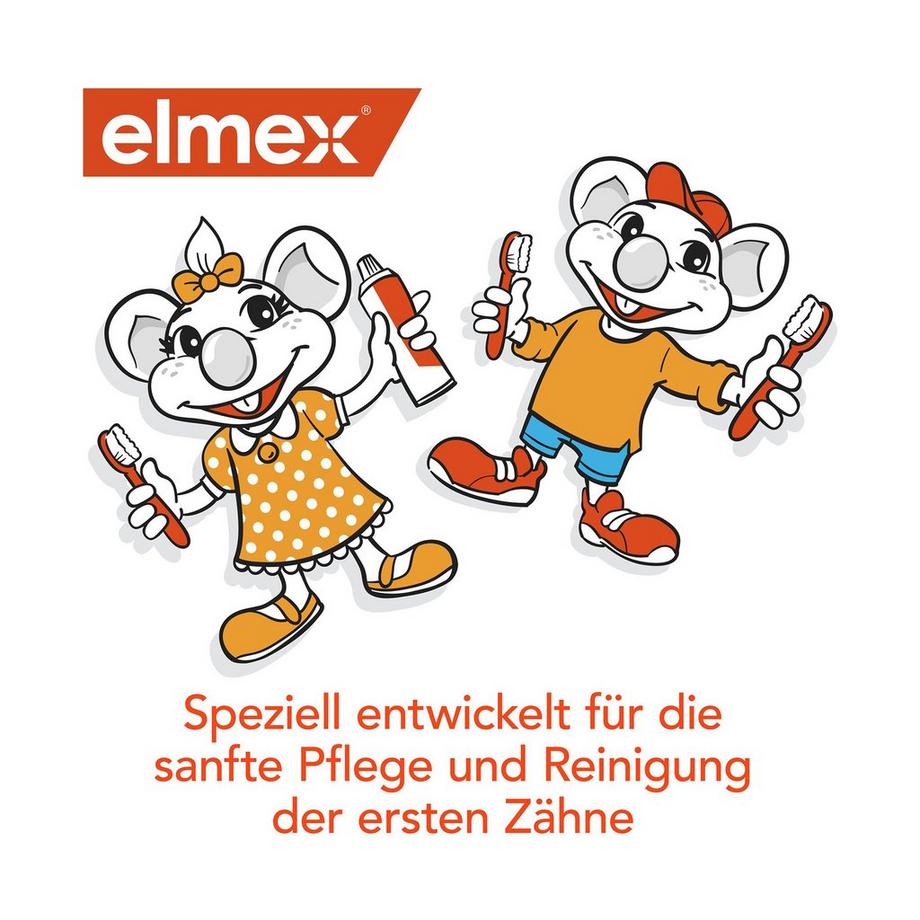 elmex  Lern-Zahnbürste 0-2 Jahre Weich Kinder-Zahnbürste, Sanfte Pflege & Reinigung Der Ersten Baby-Zähne 