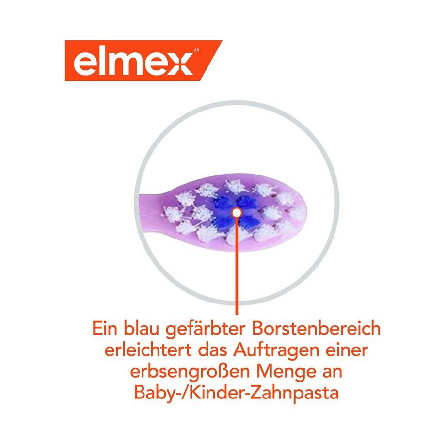 elmex  Lern-Zahnbürste 0-2 Jahre Weich Kinder-Zahnbürste, Sanfte Pflege & Reinigung Der Ersten Baby-Zähne 