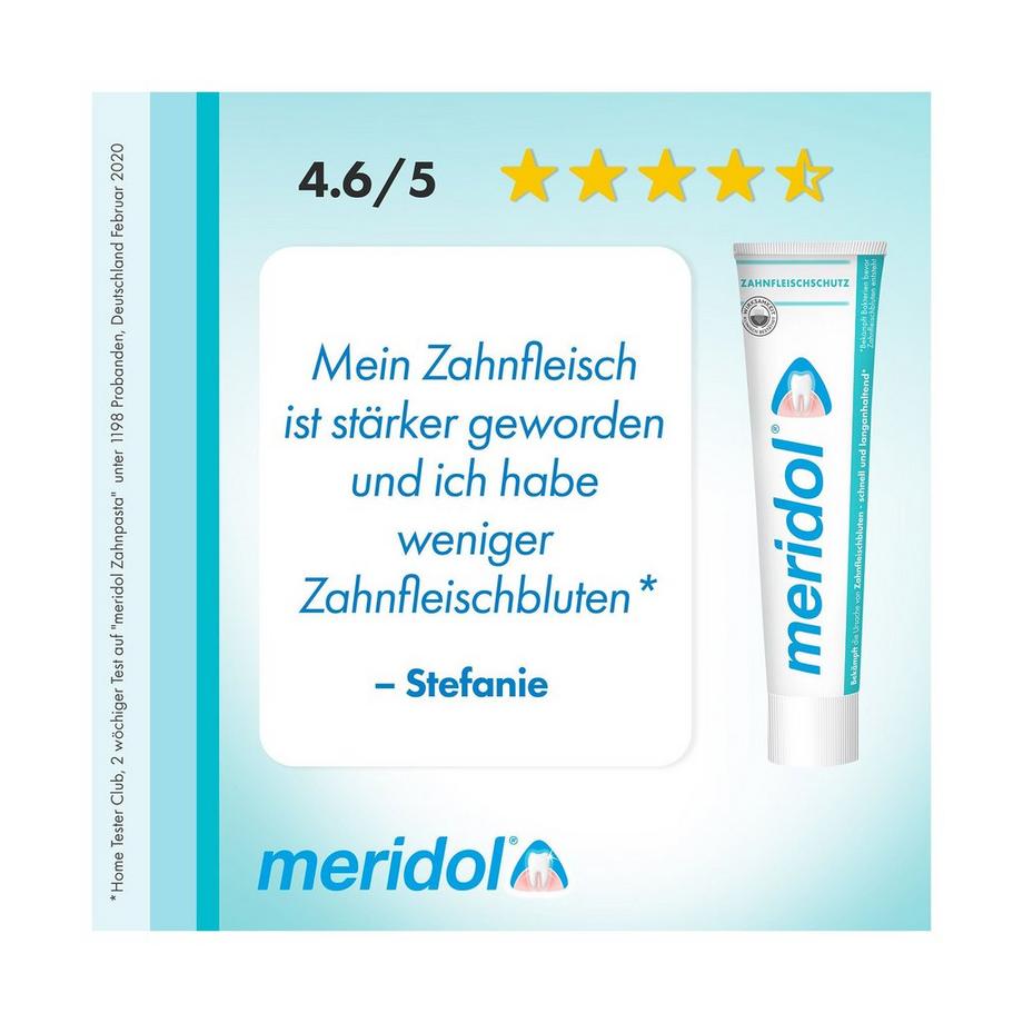 meridol Zahnfleischschutz Zahnfleischschutz Zahnpasta, Bekämpft Die Ursache Von Zahnfleischbluten, Reisegrösse 
