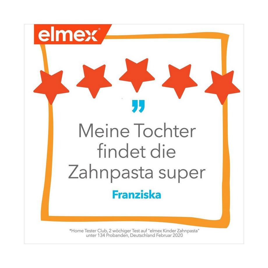 elmex KINDER Kinder 0-6 Jahre Zahnpasta, Dreifach-Schutzmechanismus Für Die Milchzähne, Duo 