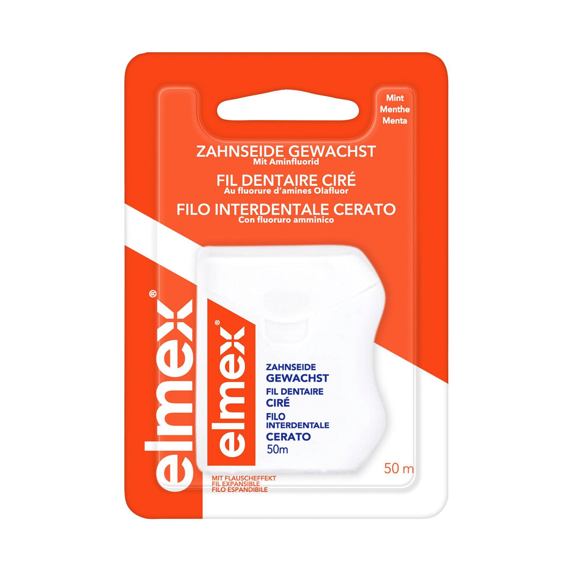 elmex UNGEWACHST Filo Interdentale Cerato, Pulizia Profonda Degli Spazi Interdentali 