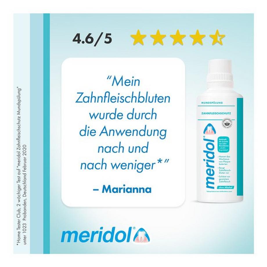 meridol  Zahnfleischschutz & Frischer Atem Mundspülung, Schutz vor Zahnfleischbluten und Mundgeruch 