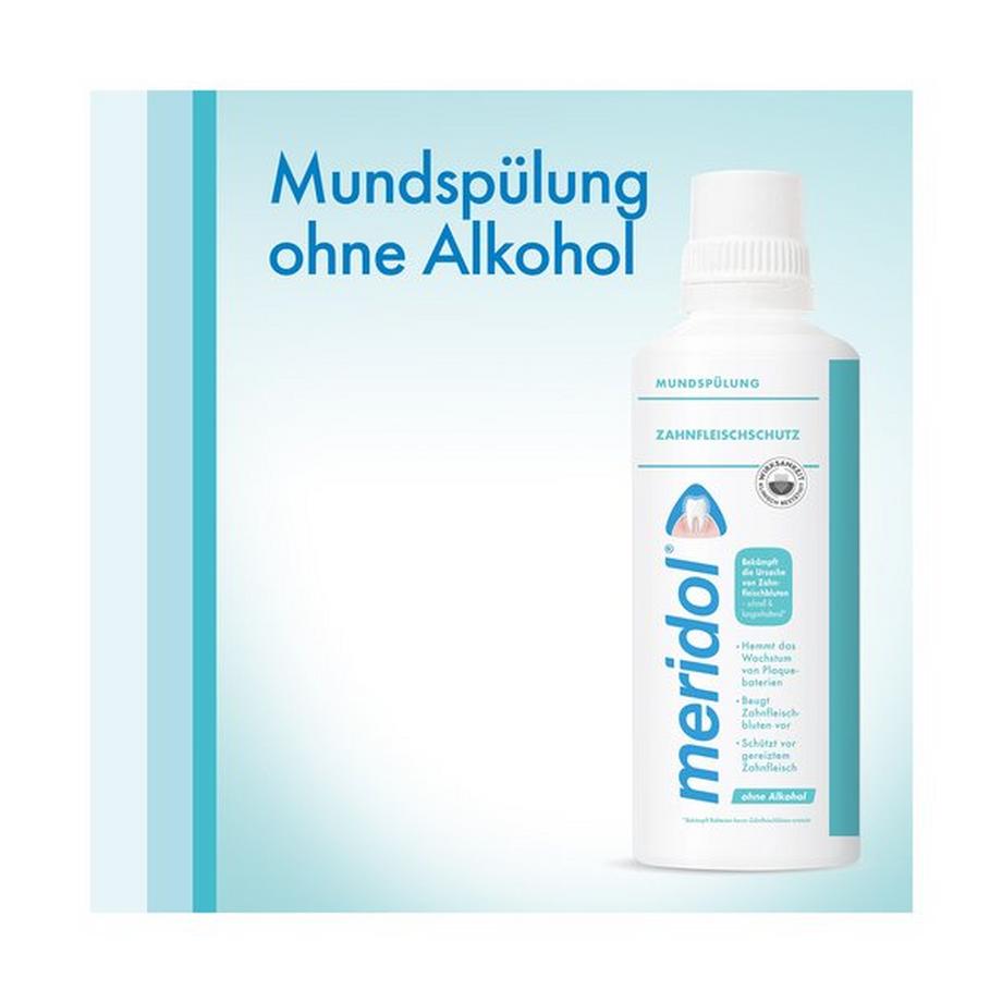 meridol Zahnfleischschutz Zahnfleischschutz Antibakterielle Mundspülung, Gegen Zahnfleischbluten, Reisegrösse 