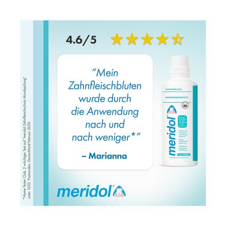 meridol Zahnfleischschutz Zahnfleischschutz Antibakterielle Mundspülung, Gegen Zahnfleischbluten, Reisegrösse 