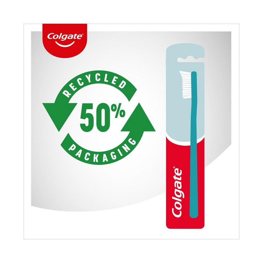 Colgate 360° Medium 360° Whole Mouth Clean Brosse À Dents Medium, Élimine Jusqu'à 151% De Bactéries En Plus, Trio Avec Bouchon De Voyage 
