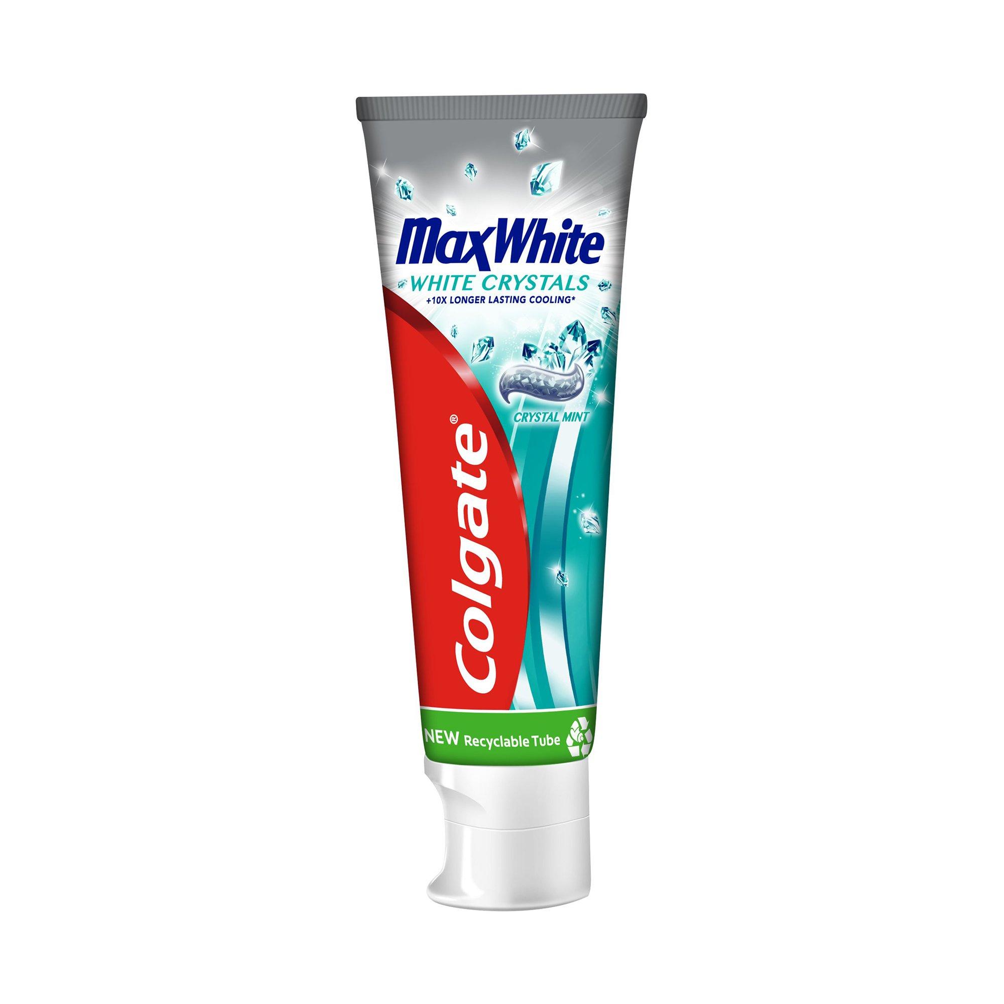 Colgate MAX WHITE CRYSTAL MINT WHITE Dentifrice Sensation White, Des Dents Plus Blanches En 10 Jours 