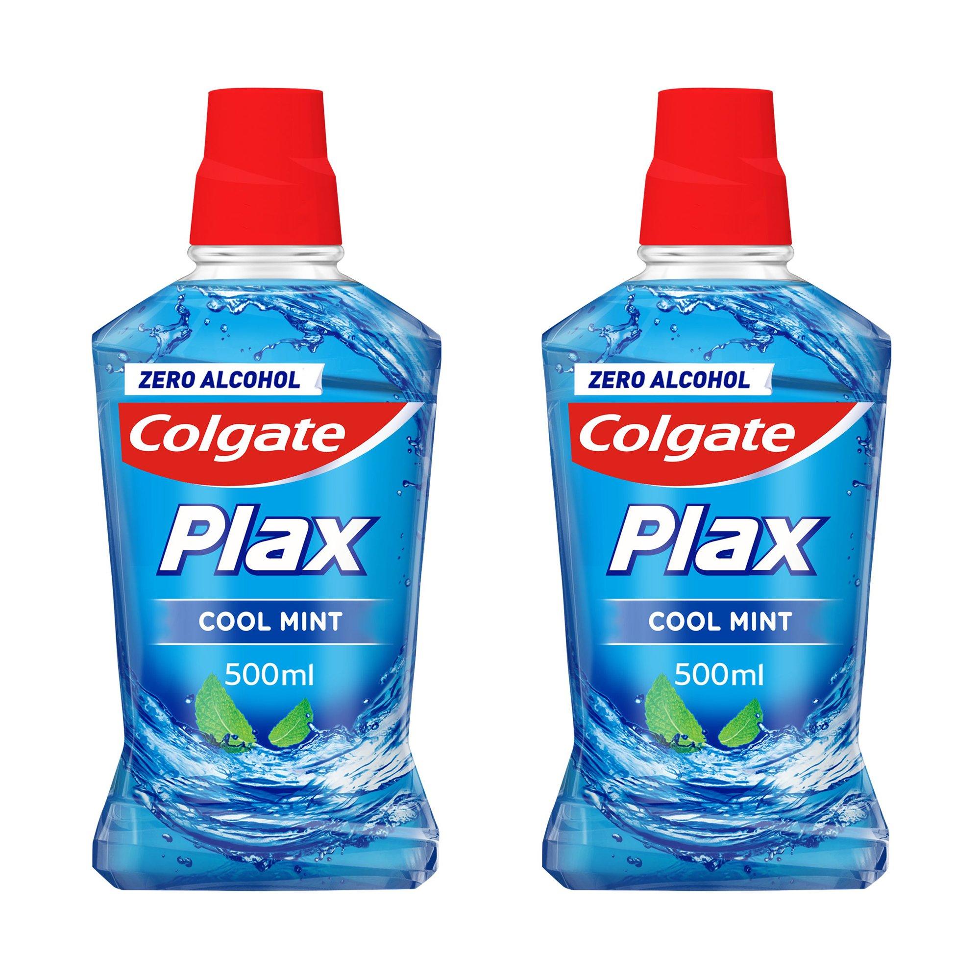 Image of Colgate Plax Cool Mint Mundspülung Ohne Alkohol, Langanhaltender Frischer Atem Gegen Mundgeruch Duo - 2X500ML
