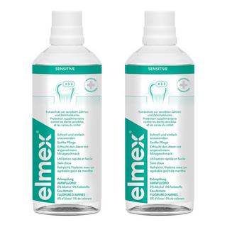 elmex SENSITIVE Sensitive Bain De Bouche, Pour Une Protection Supplémentaire Contre Les Dents Sensibles Et Les Caries, Duo 