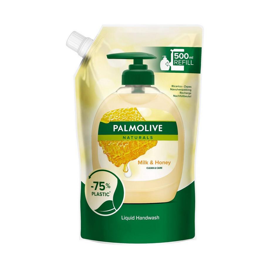 Palmolive Milch & Honig Refill Naturals Milch & Honig Flüssigseife Nachfüllbeutel, Für Seidig Zarte Hände 