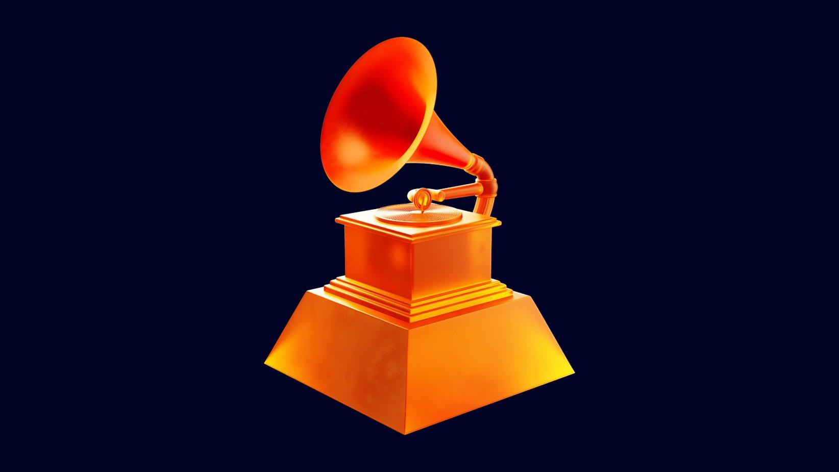Graphic featuring key art from the 2023 GRAMMYs