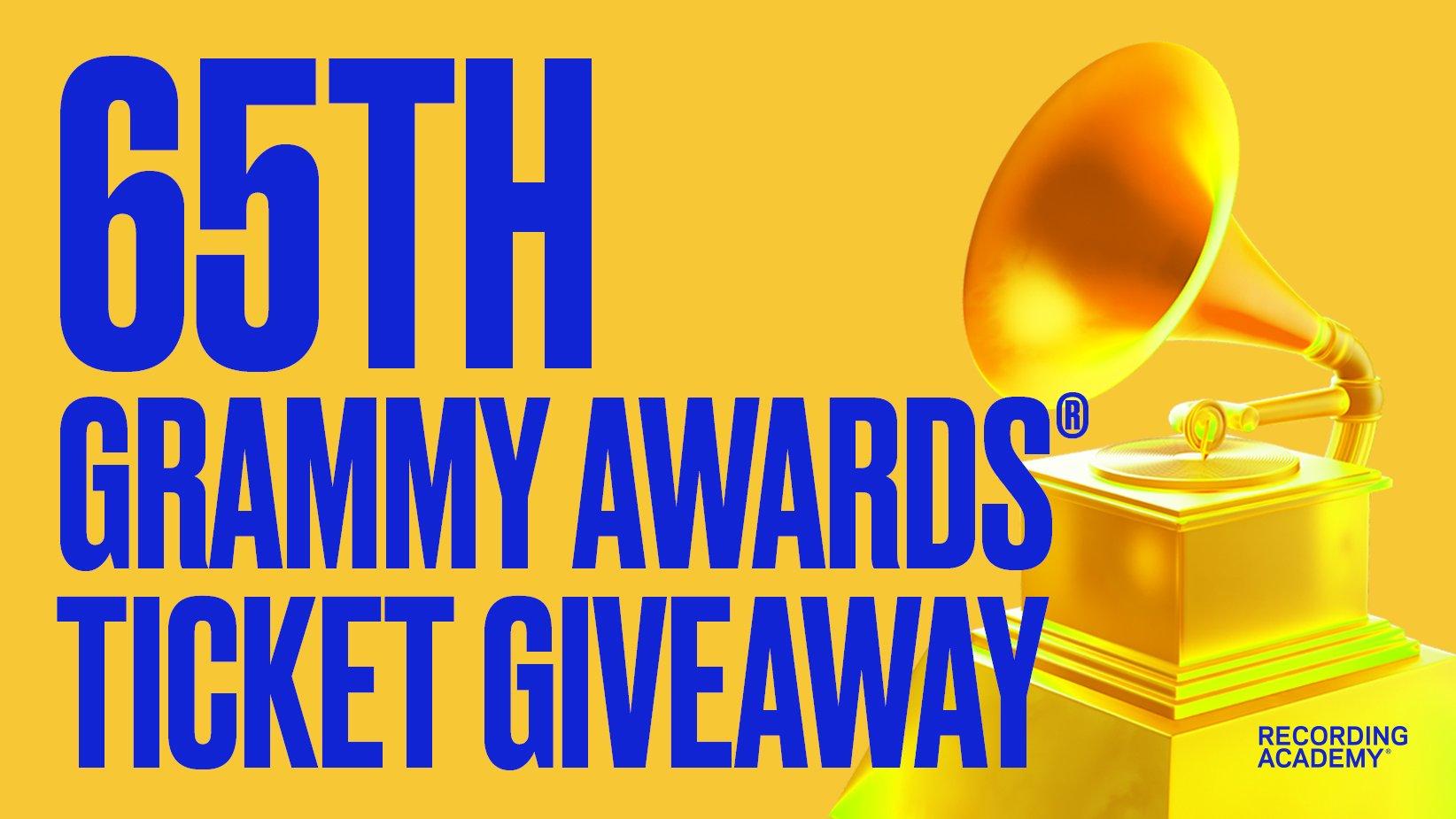 Graphic announcing the 2023 GRAMMYs Ticket Giveaway Contest