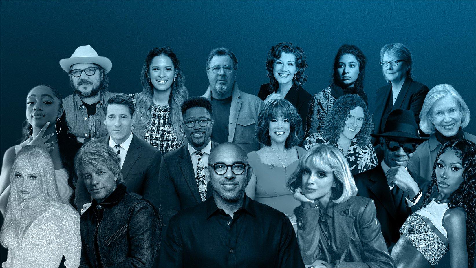 Collage image featuring photos of the presenters for the 2024 GRAMMY nominations