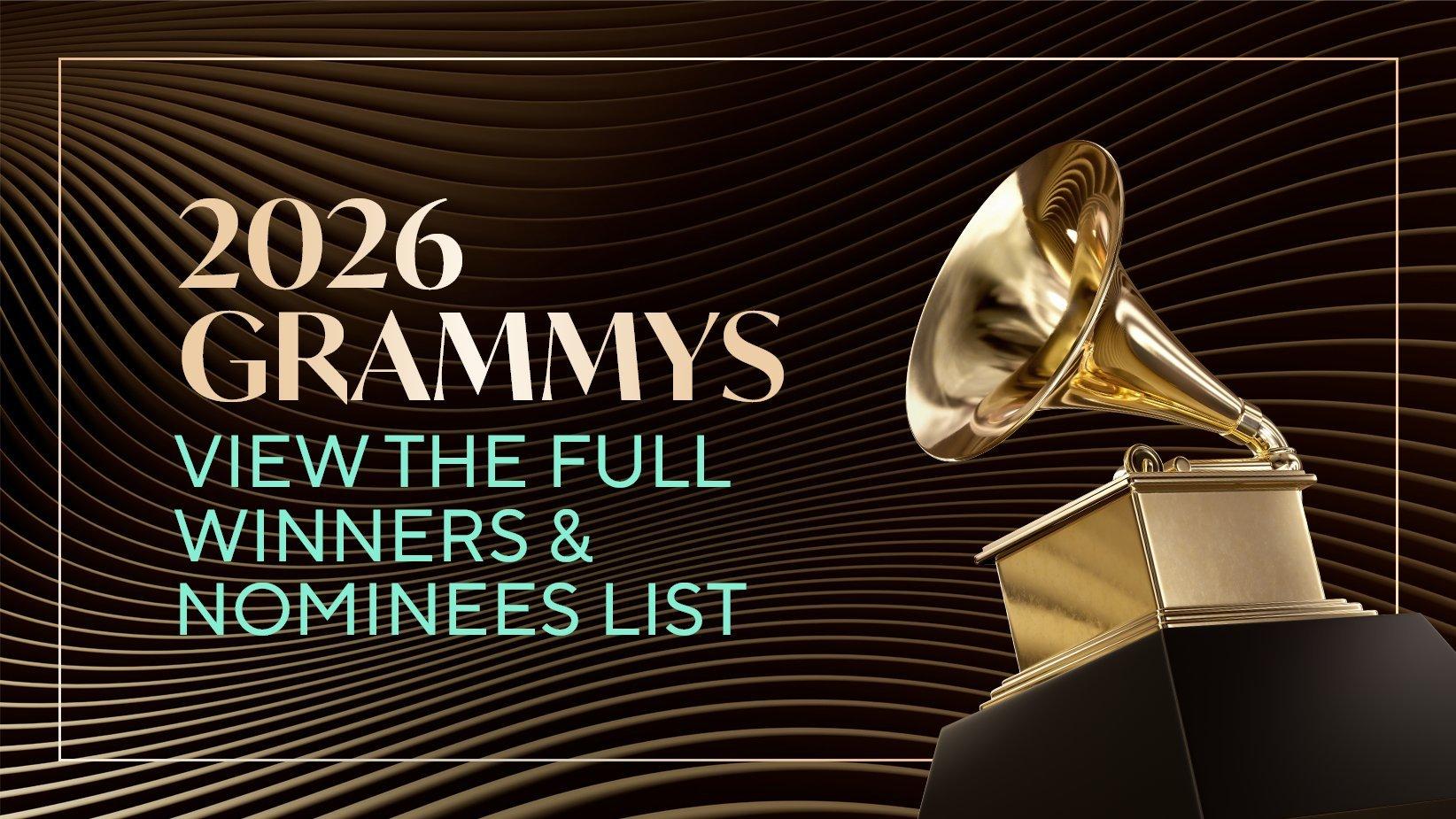 2026 Grammys winners & nominees list hero