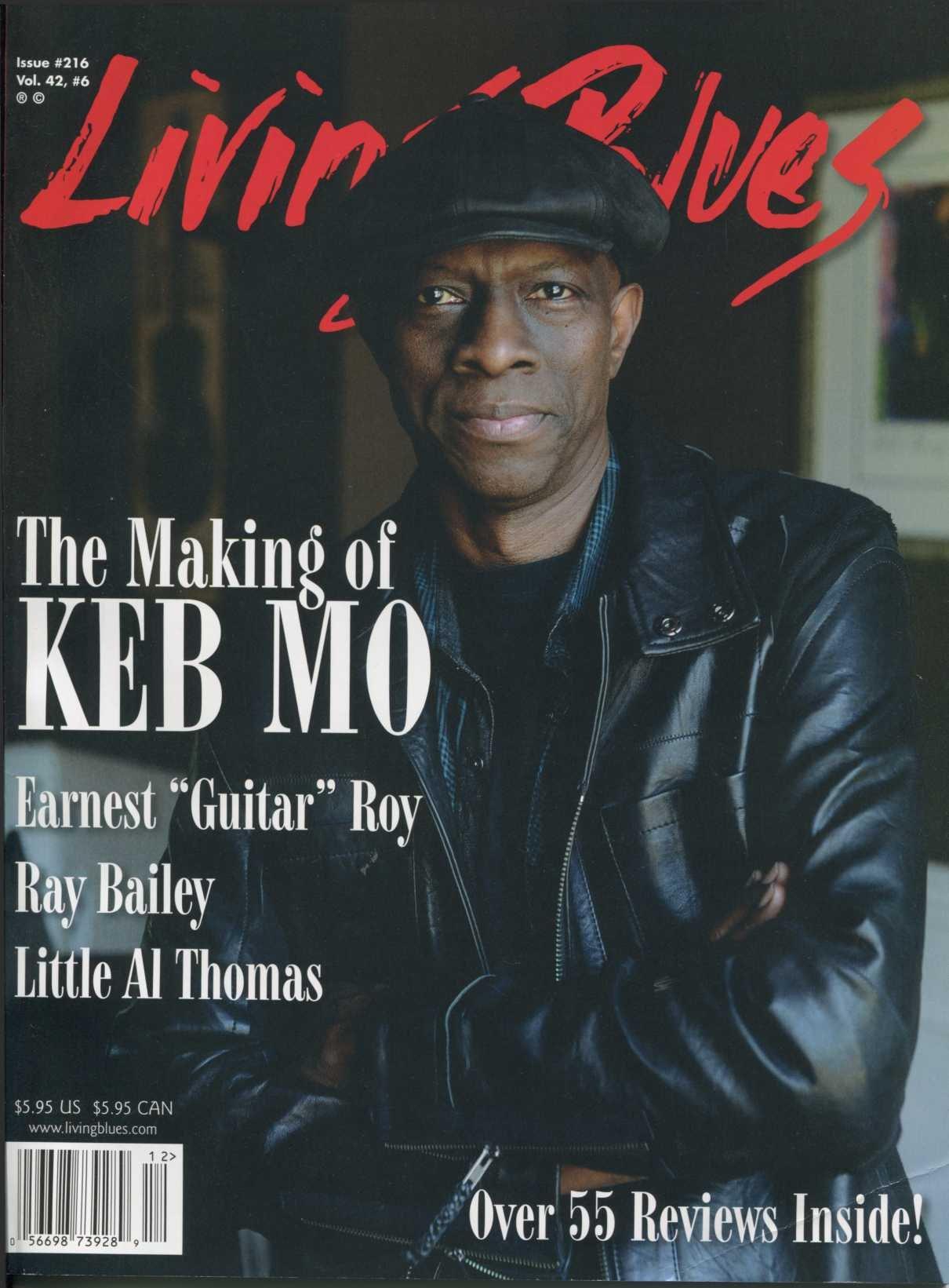 Keb' Mo' on the cover of Living Blues magazine in 2012