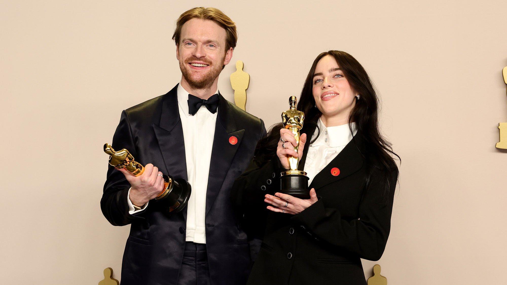 2024 Oscars Billie Eilish and FINNEAS Win Best Original Song For "What