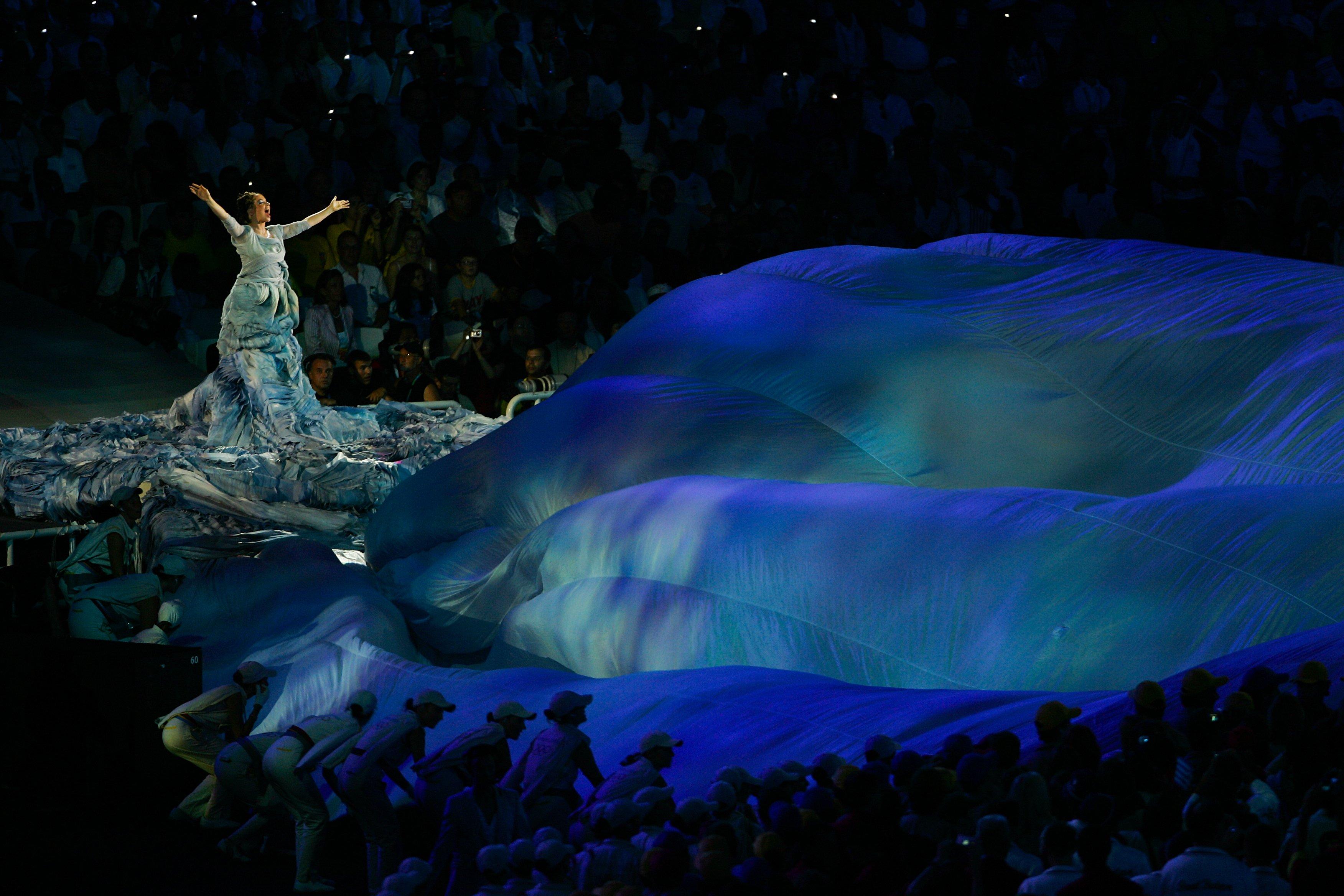 Bjork performs at the Opening ceremony of XXVII Olympiad known as the Athens 2004