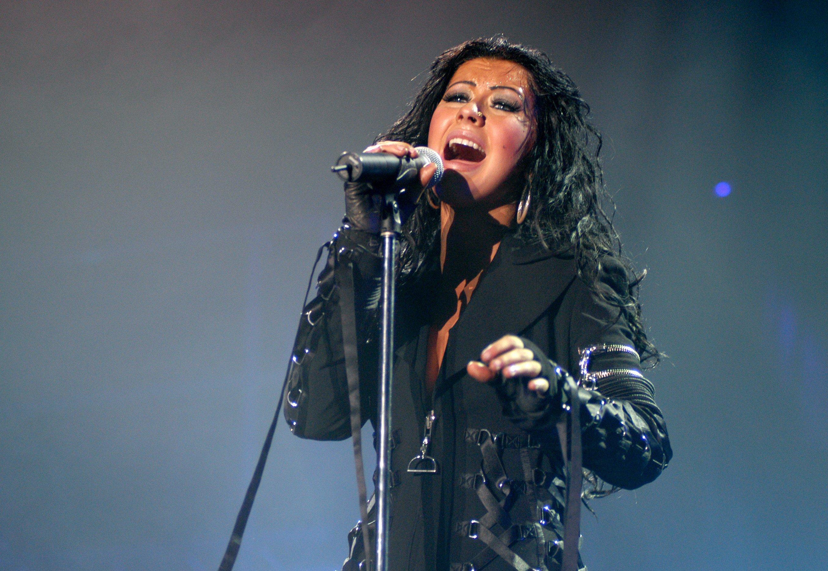 Christina Aguilera performing in 2003