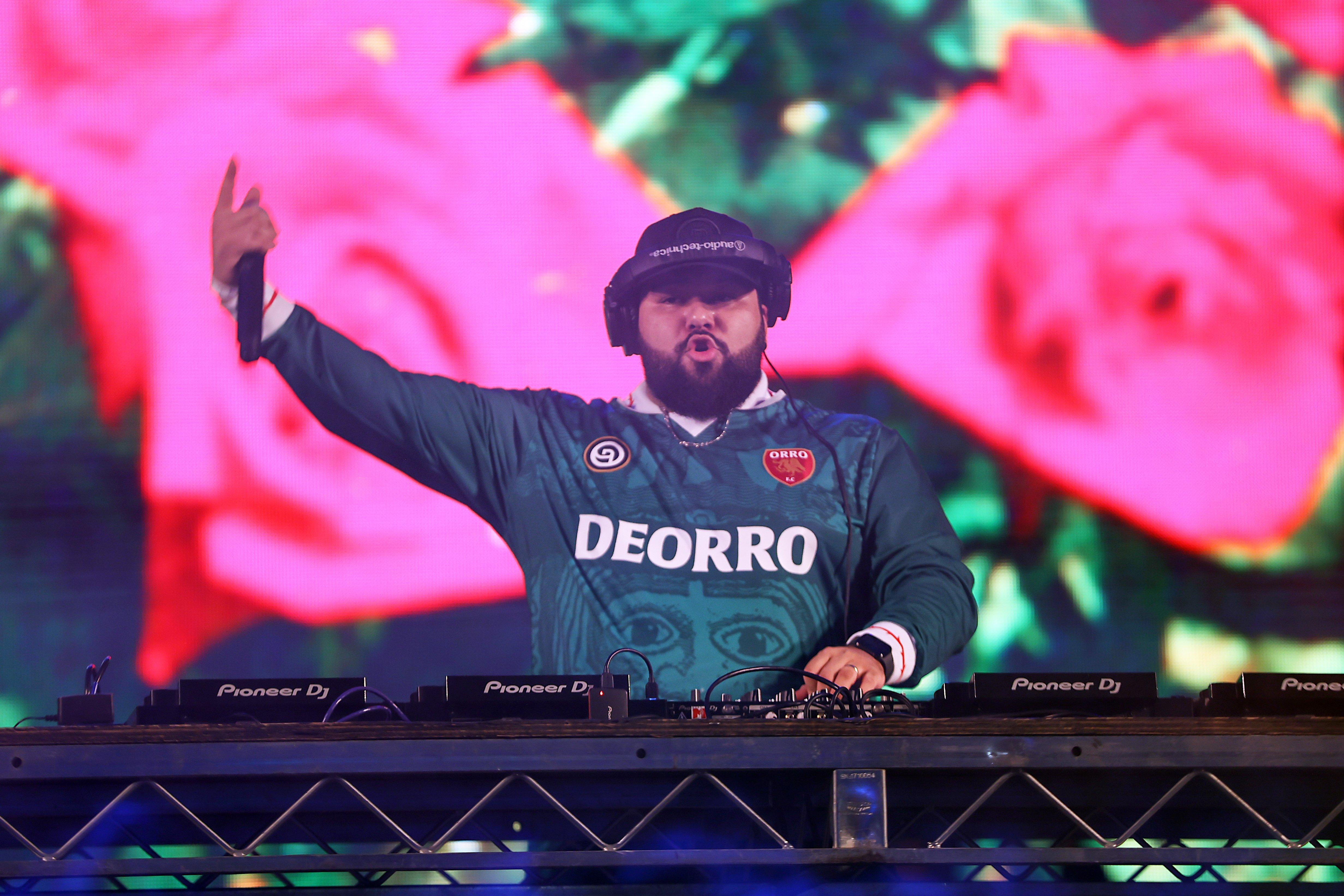 DJ Deorro performs  during the Mextour Live Concert at Los Angeles Memorial Coliseum in Los Angeles in 2023