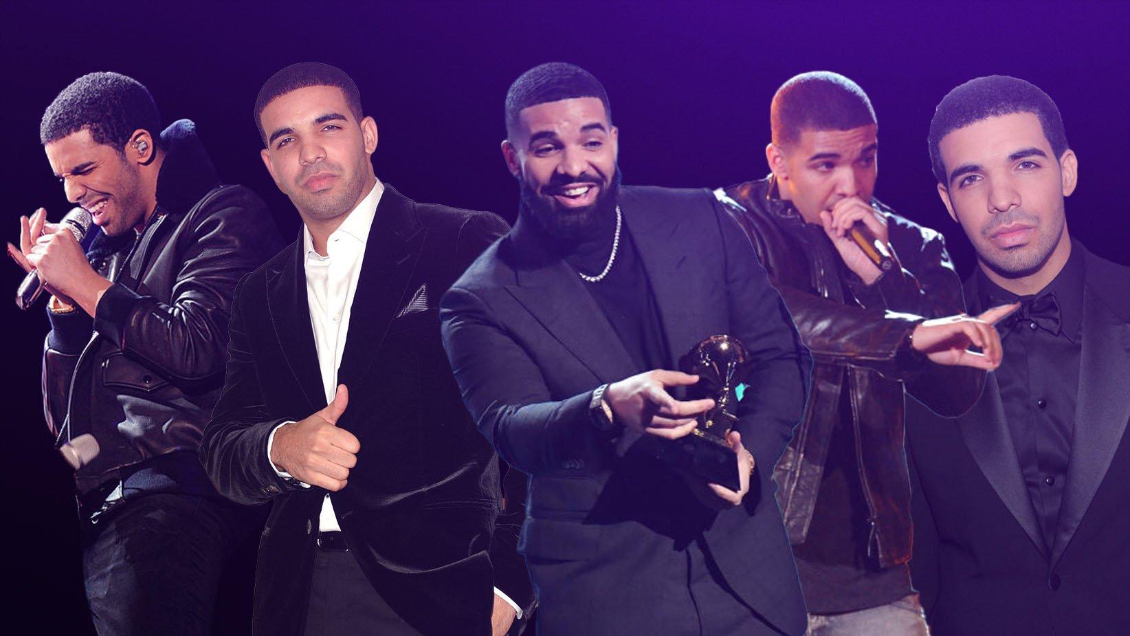 Drake in 2011, 2009, 2019, 2010 and 2011