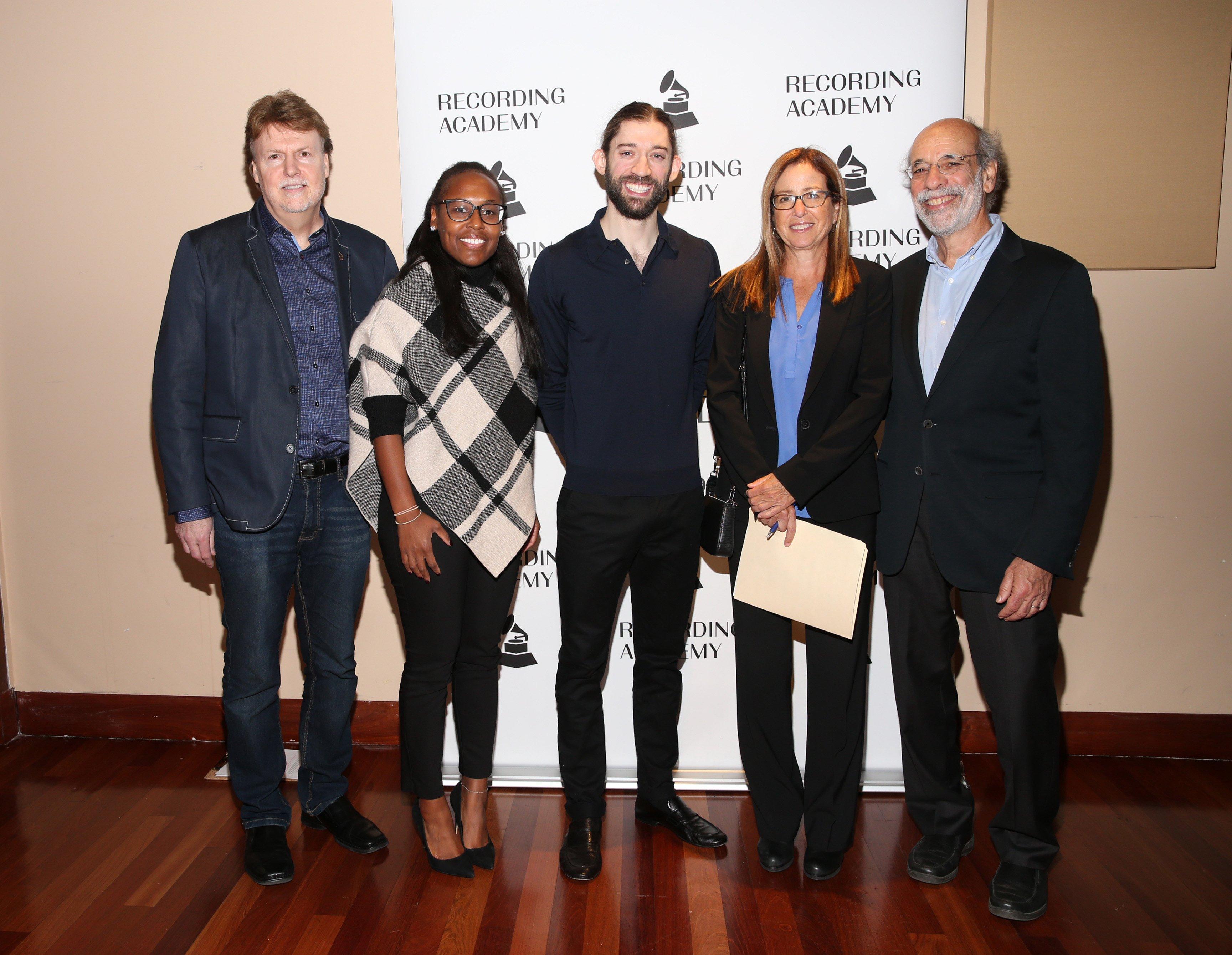 Neil Crilly, Sharde Simpson, Ben Landry, Sandra Crawshaw-Sparks and Elliot Groffman attending the Evolution of the Record Contract Panel