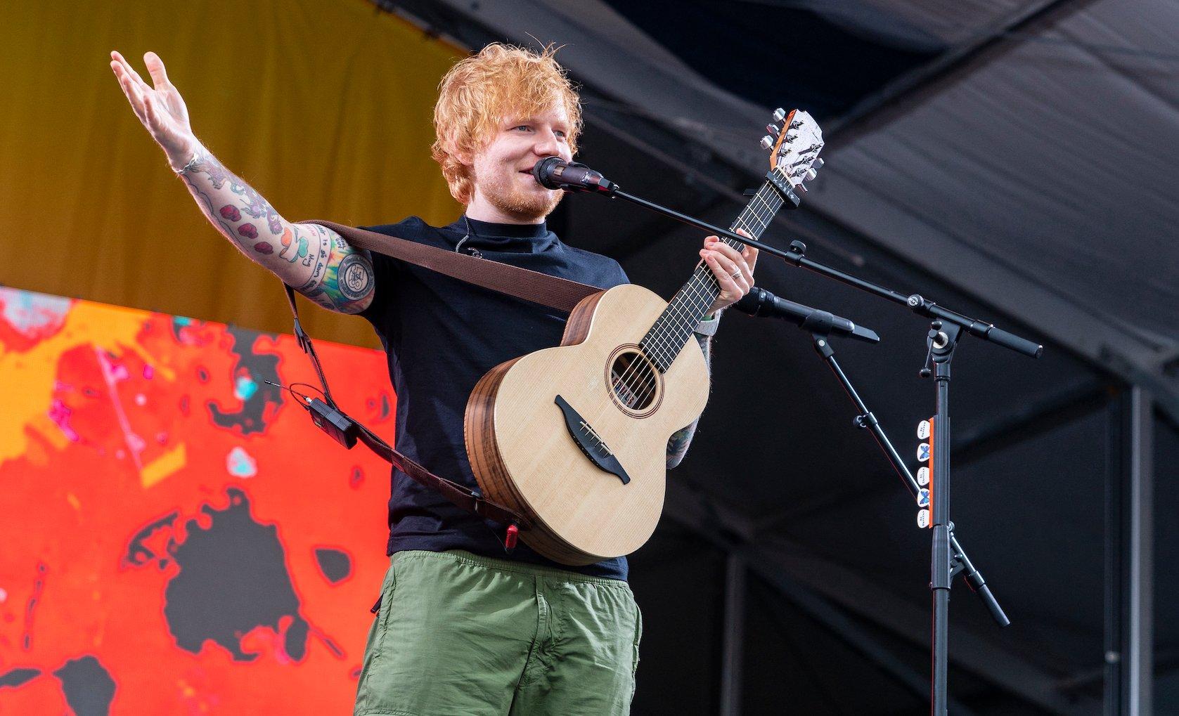 Ed Sheeran performing in 2023