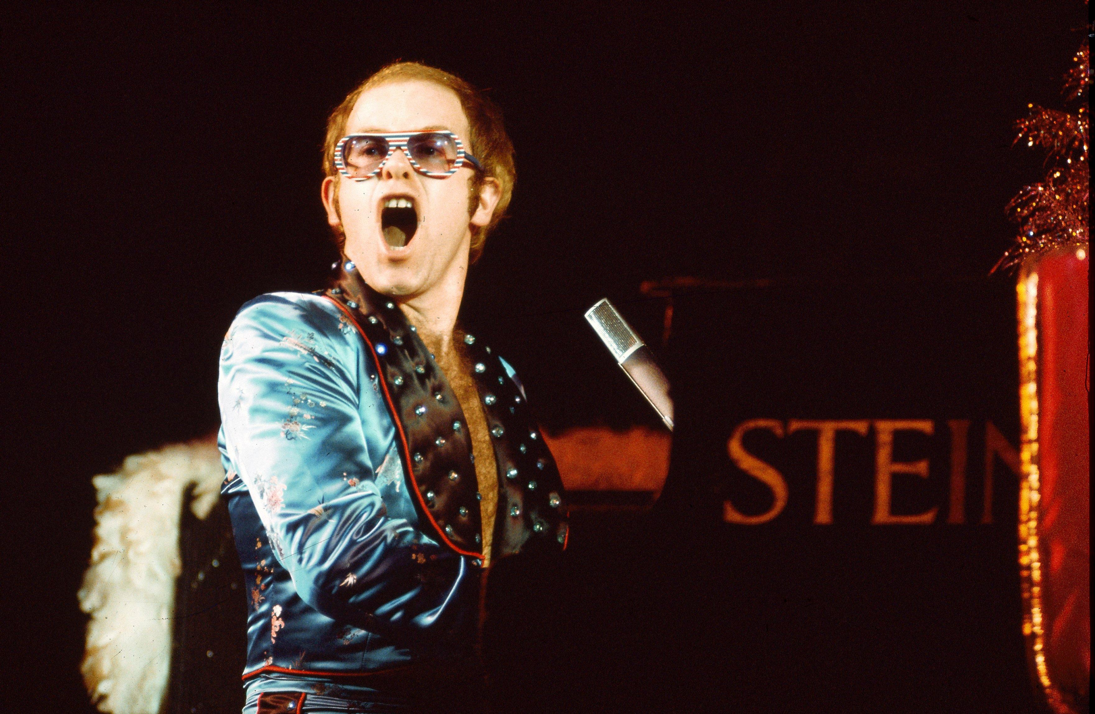 Elton John performing in 1973