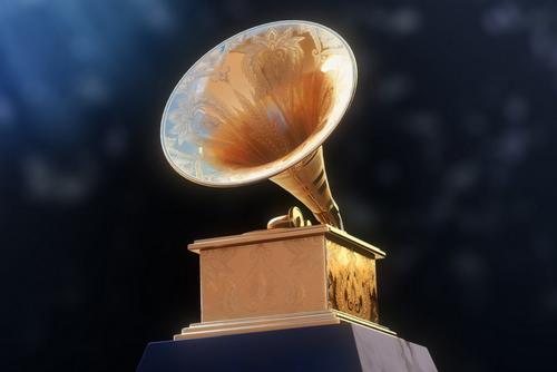 Graphic featuring graphics for the 2025 GRAMMYs