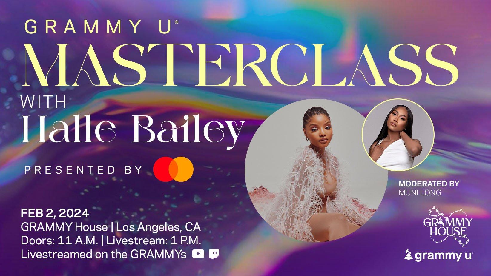 During 2024 GRAMMY Week, Halle Bailey Will Discuss Artistic Versatility  During GRAMMY U Masterclass Keynote