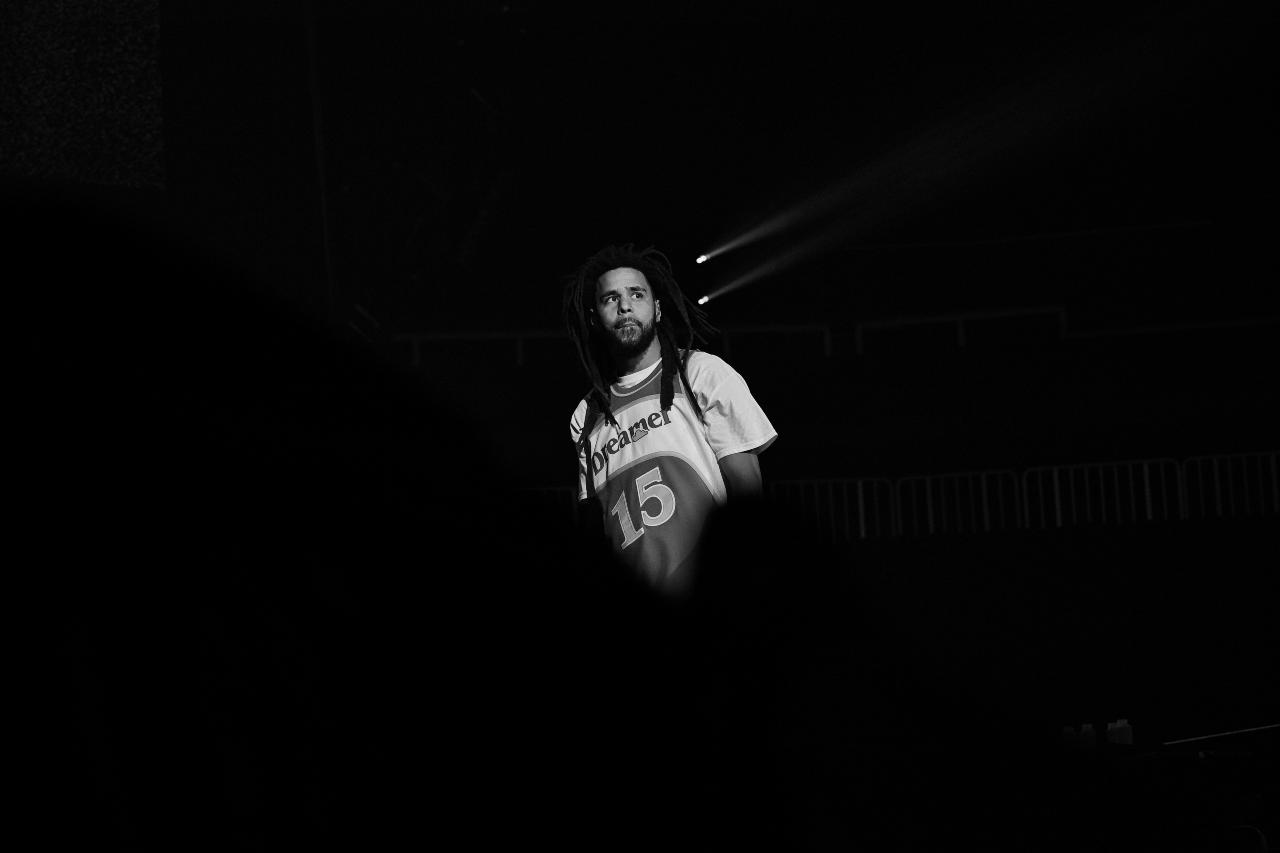 Rapper J. Cole performs onstage during his "The Off-Season" tour at State Farm Arena on September 27, 2021 in Atlanta, Georgia