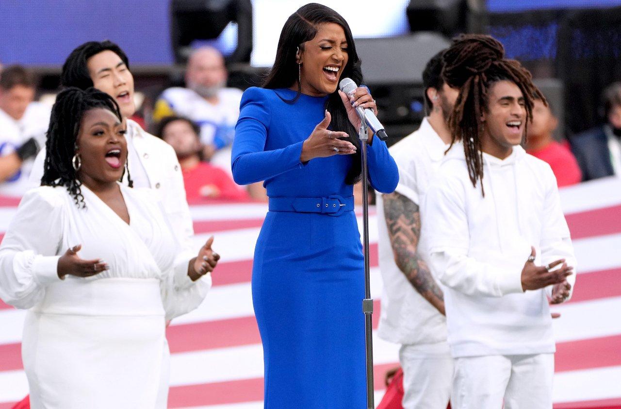 Watch Country Leading Light Mickey Guyton Perform The National Anthem At  Super Bowl LVI | GRAMMY.com