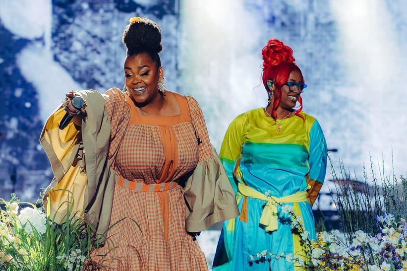 Jill Scott performing at Roots Picnic 2024